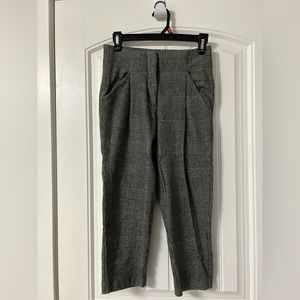 Wilfred Wool Checkered Pattern Crop Length Dress Pants
